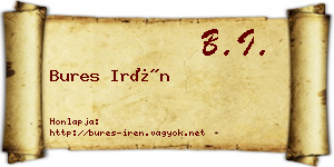 Bures Irén névjegykártya
